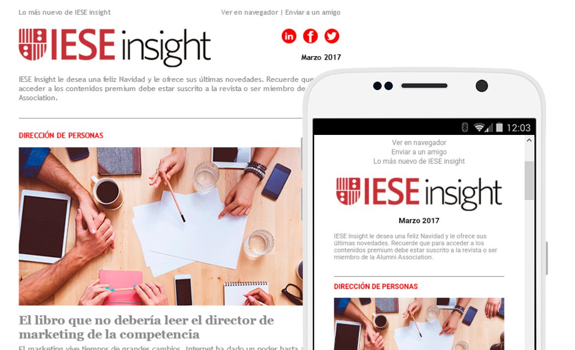 Plantilla email marketing IESE