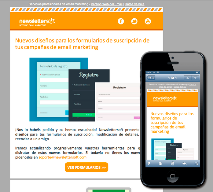 Ejemplo plantilla de emial marketing responsive