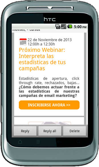 Plantilla de newsletter compatible con dispositivos móvil - android2.3