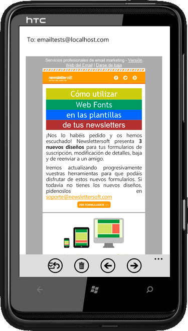 Plantilla de newsletter compatible con dispositivos móvil - android2.3