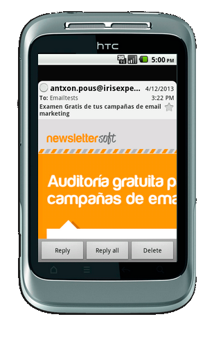 Plantilla de newsletter compatible con dispositivos móvil - android2.3